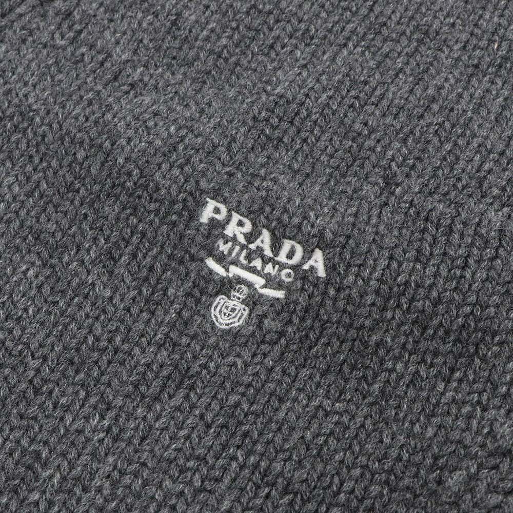PRADA マフラー スレートグレー ネックウォーマー ロゴ UMS453 13J1
