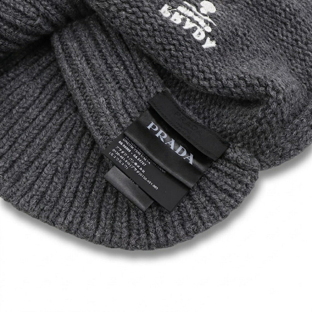 PRADA マフラー スレートグレー ネックウォーマー ロゴ UMS453 13J1