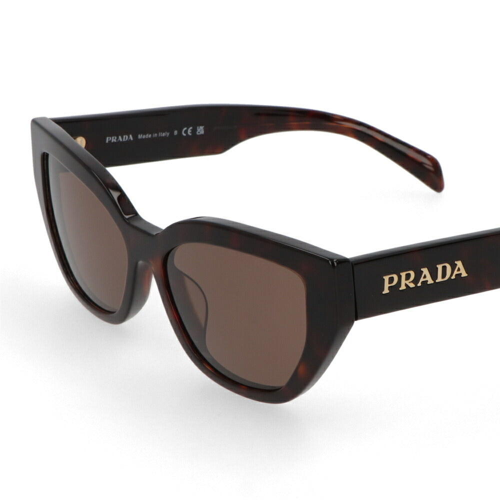 PRADA アイウェア プラダロゴ サングラス ブラウントータスカラー キャットアイデザイン レタリングロゴ SPRA09 E16N
