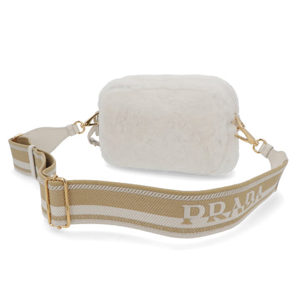 プラダ PRADA バッグ ショルダーバッグ レディース ホワイト レザー ロゴ 2Way ポーチ ゴールド金具