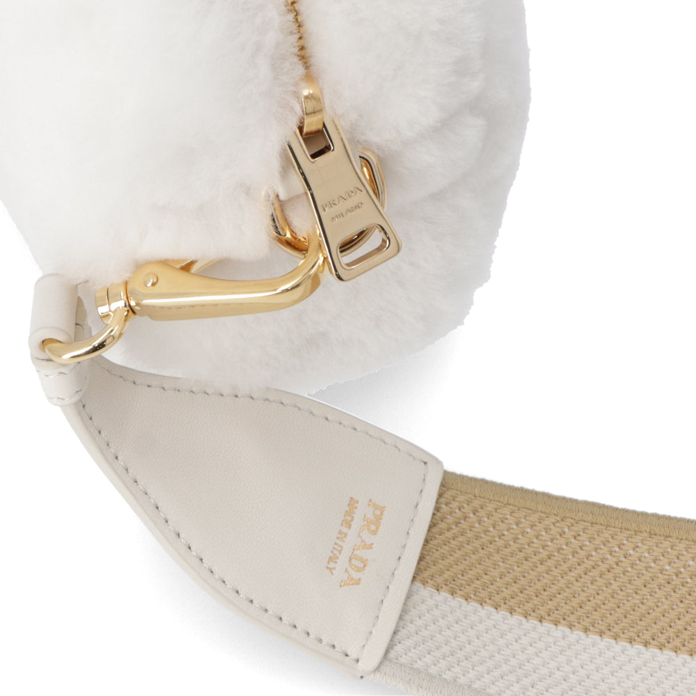 プラダ PRADA バッグ ショルダーバッグ レディース ホワイト レザー ロゴ 2Way ポーチ ゴールド金具