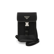 PRADA プラダ ユニセックス バッグ ショルダーバッグ ブラック リサイクルポリアミド スマートフォンバッグ リナイロン サフィアーノ トライアングルロゴ 2ZH109 2DMH F0002