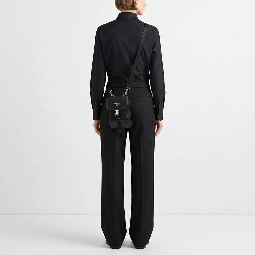 PRADA プラダ ユニセックス バッグ ショルダーバッグ ブラック リサイクルポリアミド スマートフォンバッグ リナイロン サフィアーノ トライアングルロゴ 2ZH109 2DMH F0002