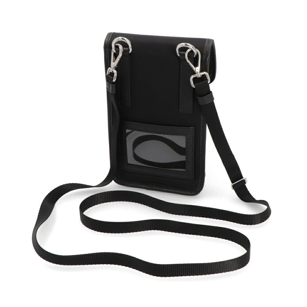 PRADA プラダ ユニセックス バッグ ショルダーバッグ ブラック リサイクルポリアミド スマートフォンバッグ リナイロン サフィアーノ トライアングルロゴ 2ZH109 2DMH F0002