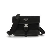 PRADA プラダ ユニセックス バッグ ボディバッグ ブラック ReNylon レザー スマホホルダー ミニバッグ 2ZH108 2DMH F0002