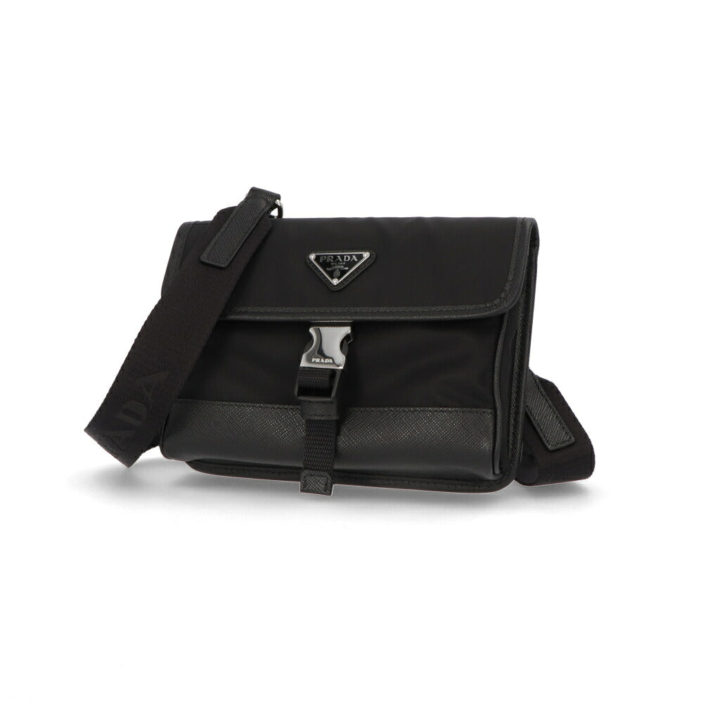 PRADA プラダ ユニセックス バッグ ボディバッグ ブラック ReNylon レザー スマホホルダー ミニバッグ 2ZH108 2DMH F0002