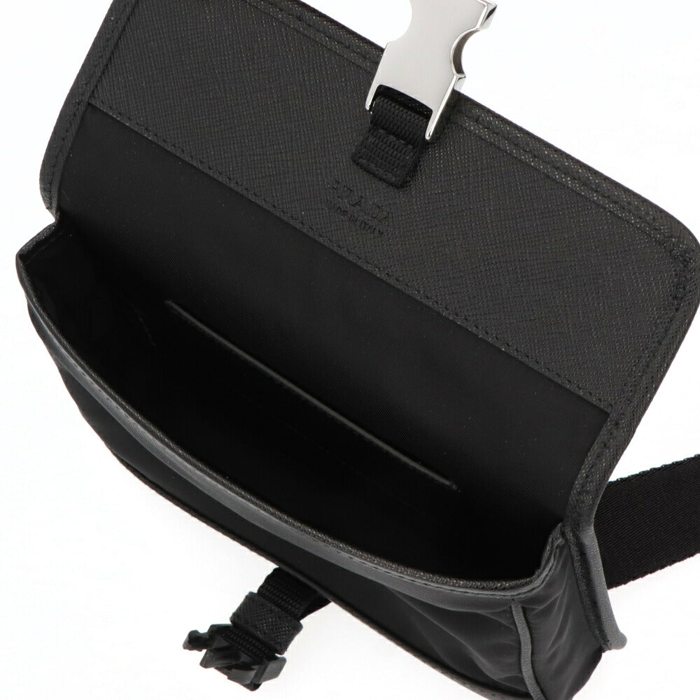 PRADA プラダ ユニセックス バッグ ボディバッグ ブラック ReNylon レザー スマホホルダー ミニバッグ 2ZH108 2DMH F0002