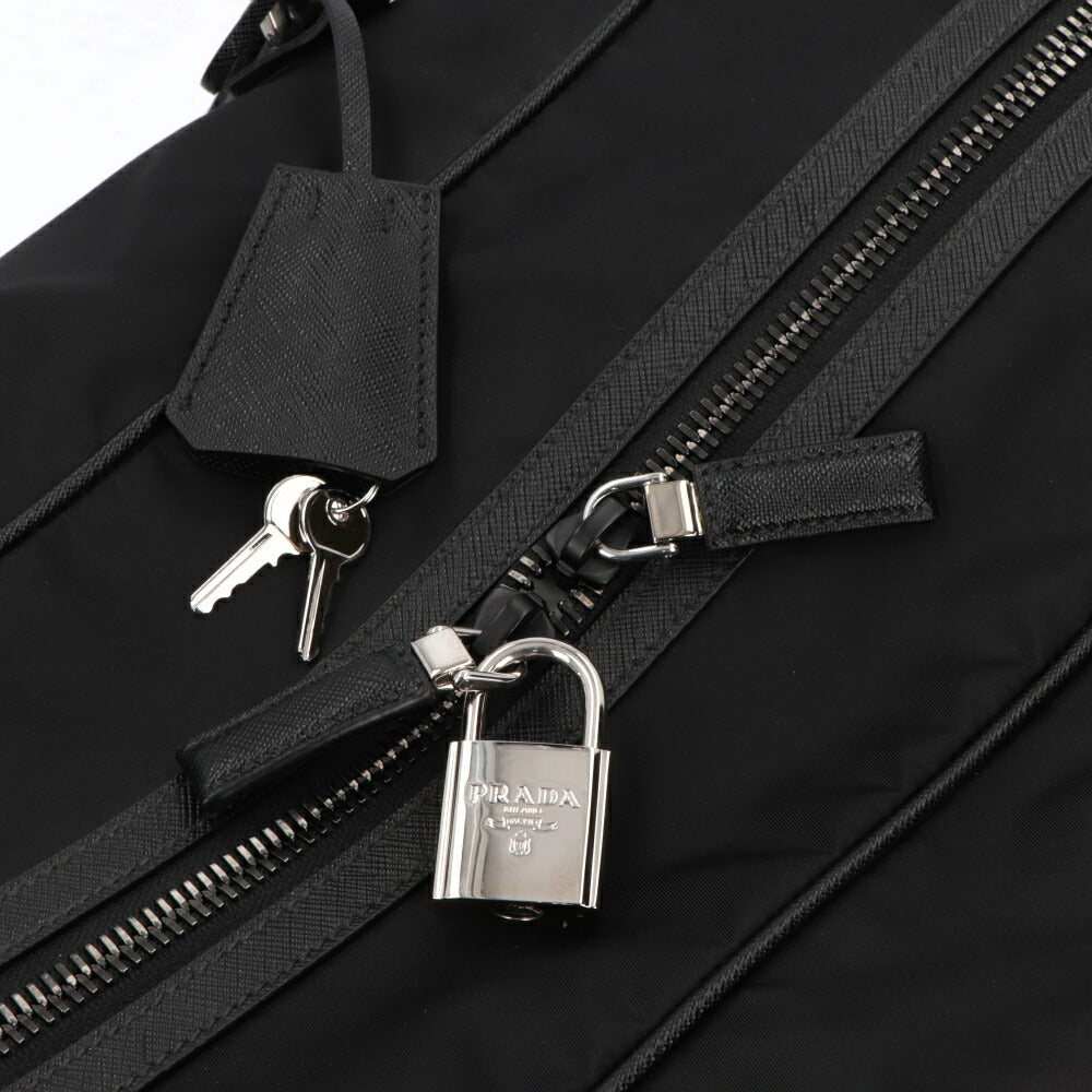 PRADA ボストンバッグ TESSUTO+SAFFIANO トライアングル