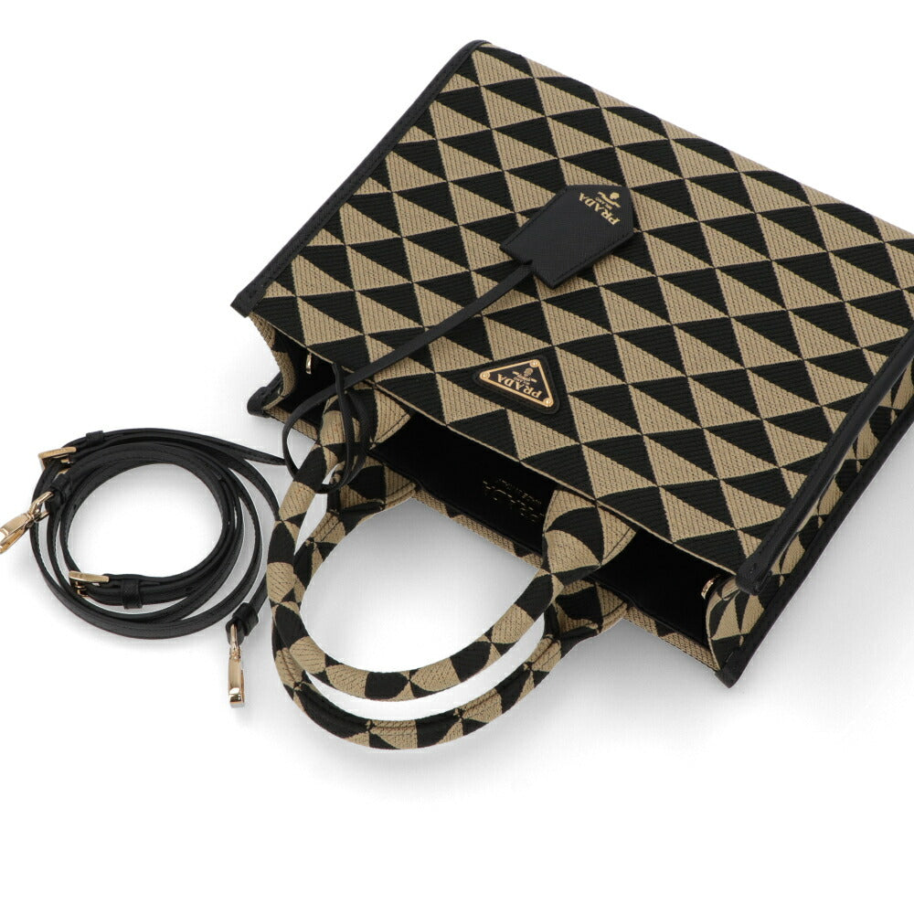 PRADA ショルダーバッグ ジャガード織り レザー