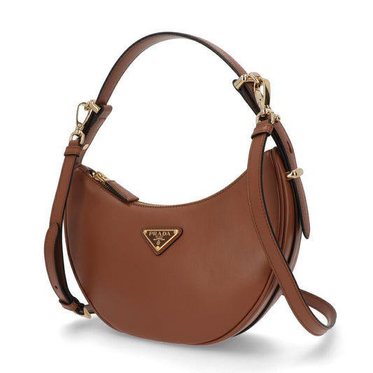 PRADA ショルダーバッグ レザー 三日月バッグ ロゴ