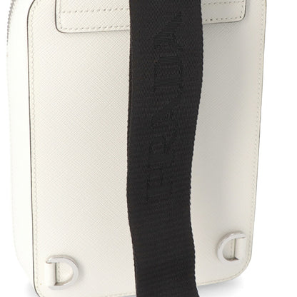 PRADA ショルダーバッグ ホワイト レザー トライアングルロゴ