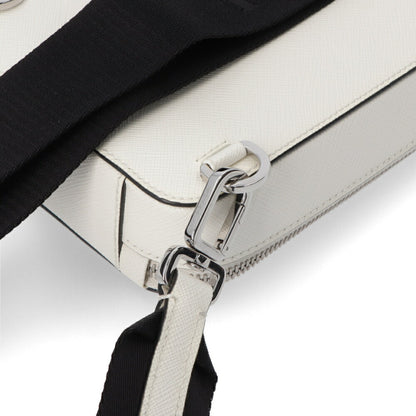 PRADA ショルダーバッグ ホワイト レザー トライアングルロゴ