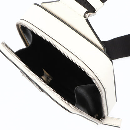 PRADA ショルダーバッグ ホワイト レザー トライアングルロゴ