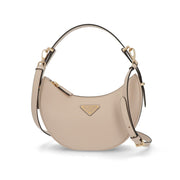 PRADA ショルダーバッグ ベージュ ブラウン トライアングルロゴ ハンドルバッグ ホーボーバッグ 1BC194 ASK