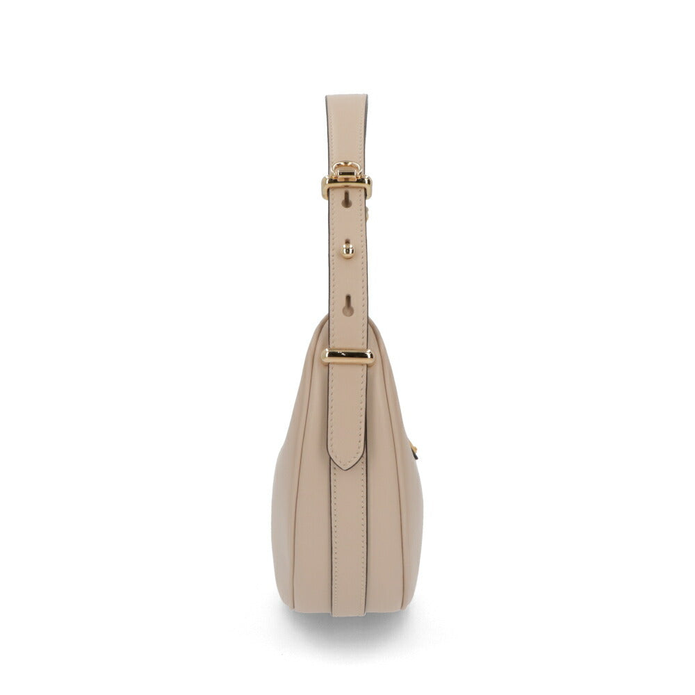 PRADA ショルダーバッグ ベージュ ブラウン トライアングルロゴ ハンドルバッグ ホーボーバッグ 1BC194 ASK