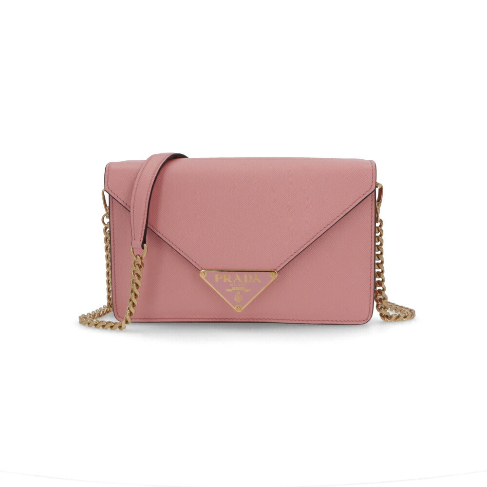 PRADA ショルダーバッグ ピンク クラッチバッグ クロスボディ トライアングルロゴ 1BD318 NZV