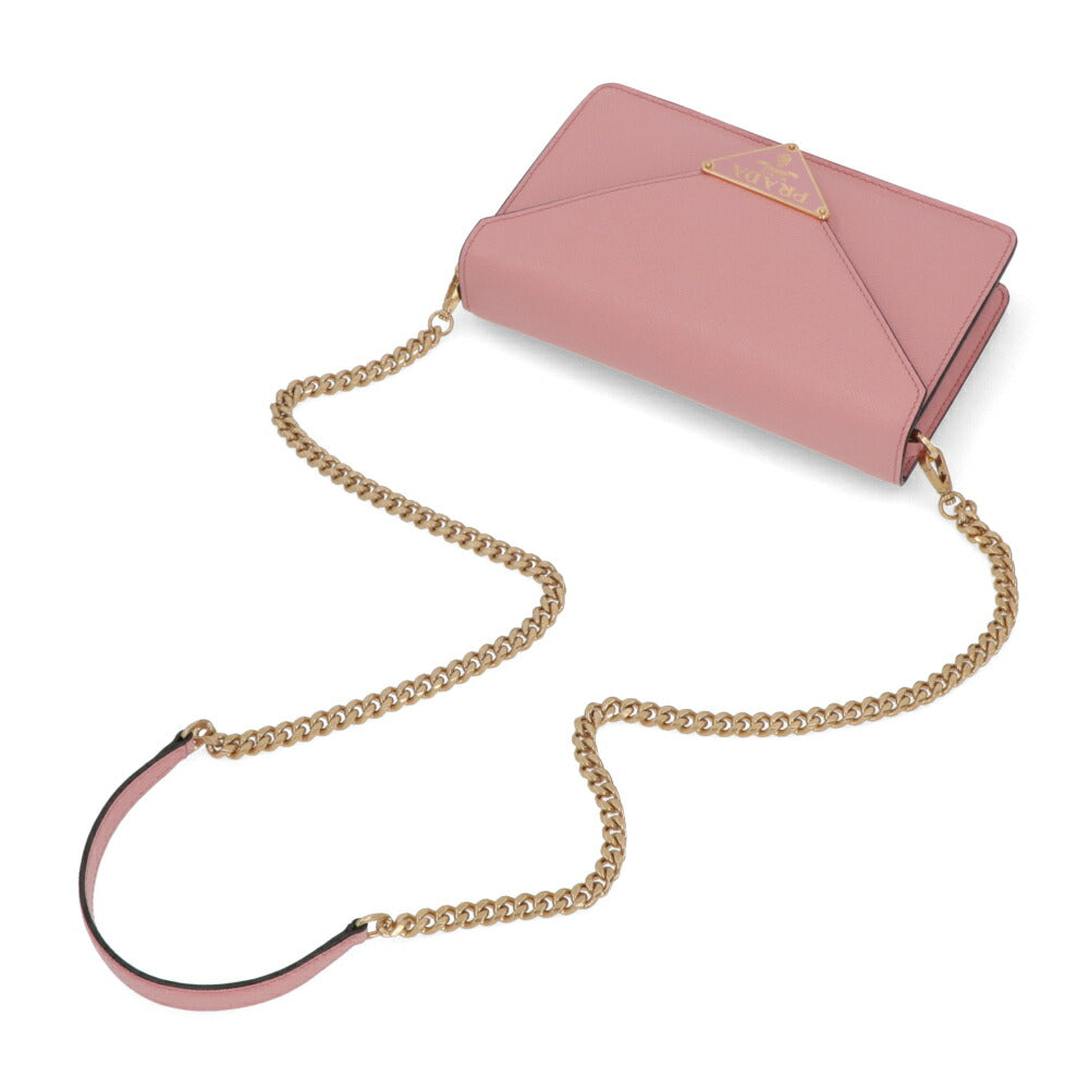 PRADA ショルダーバッグ ピンク クラッチバッグ クロスボディ トライアングルロゴ 1BD318 NZV
