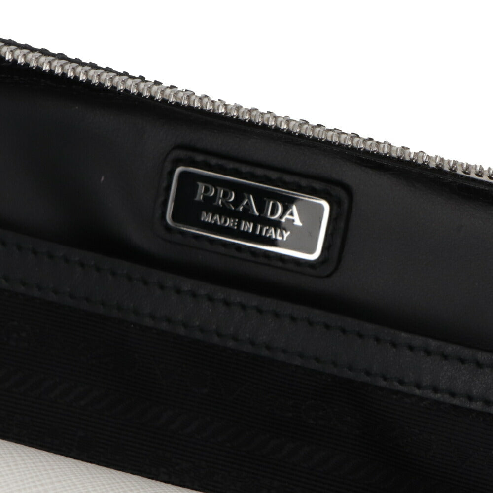 PRADA ショルダーバッグ ブリック サフィアーノレザーバッグ ホワイト トライアングルロゴ ミニバッグ 2WAY 2VH069 9Z2