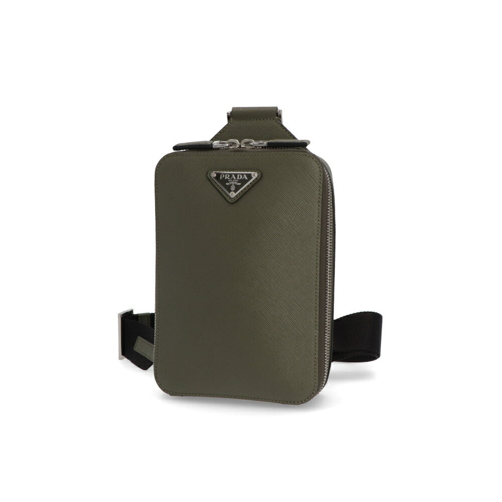 PRADA ショルダーバッグ カーキ ロゴ トライアングルロゴ シンプル 2VZ106 9Z2