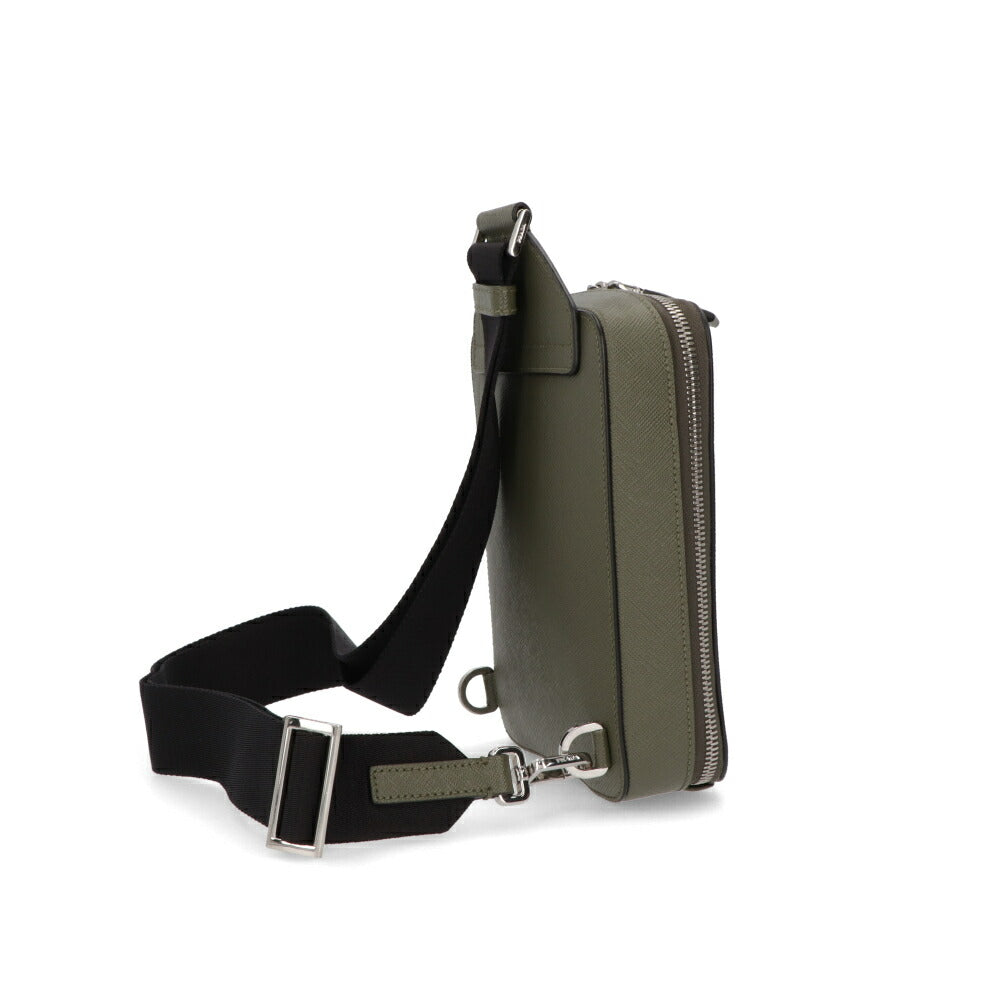 PRADA ショルダーバッグ カーキ ロゴ トライアングルロゴ シンプル 2VZ106 9Z2