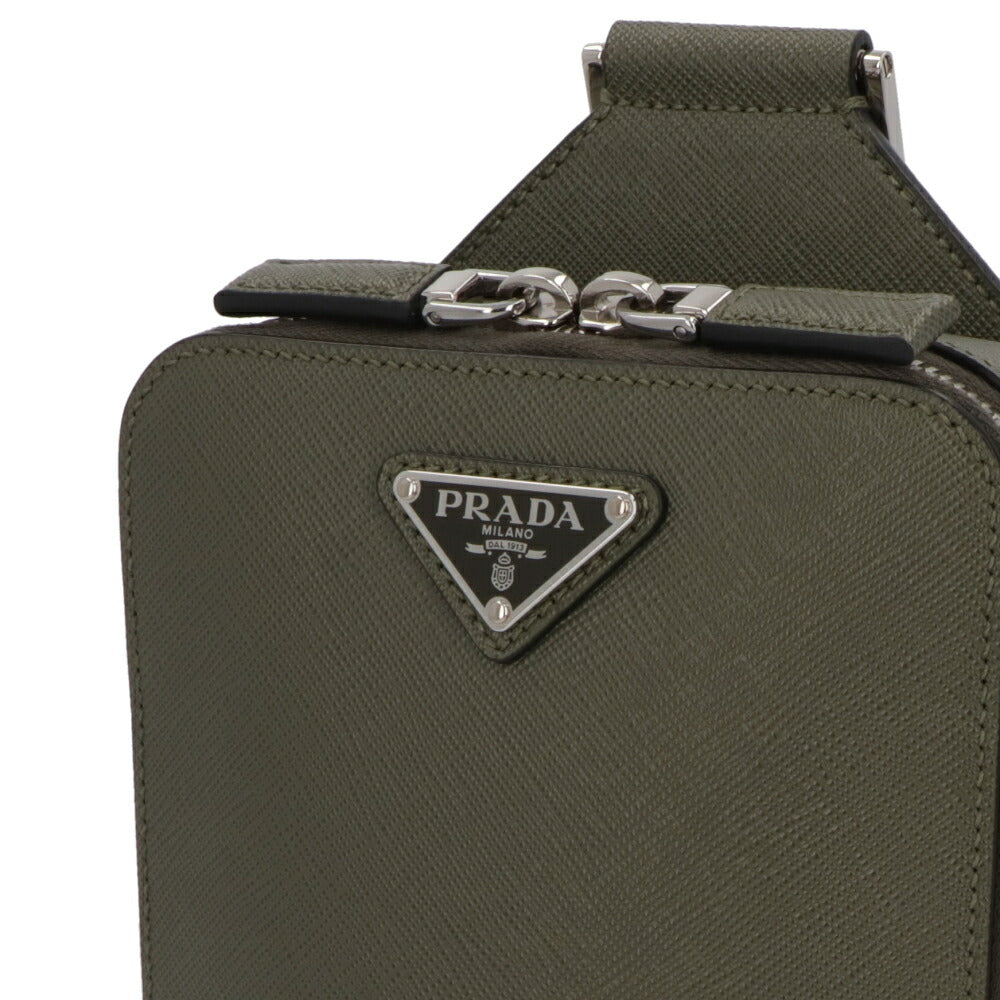 PRADA ショルダーバッグ カーキ ロゴ トライアングルロゴ シンプル 2VZ106 9Z2