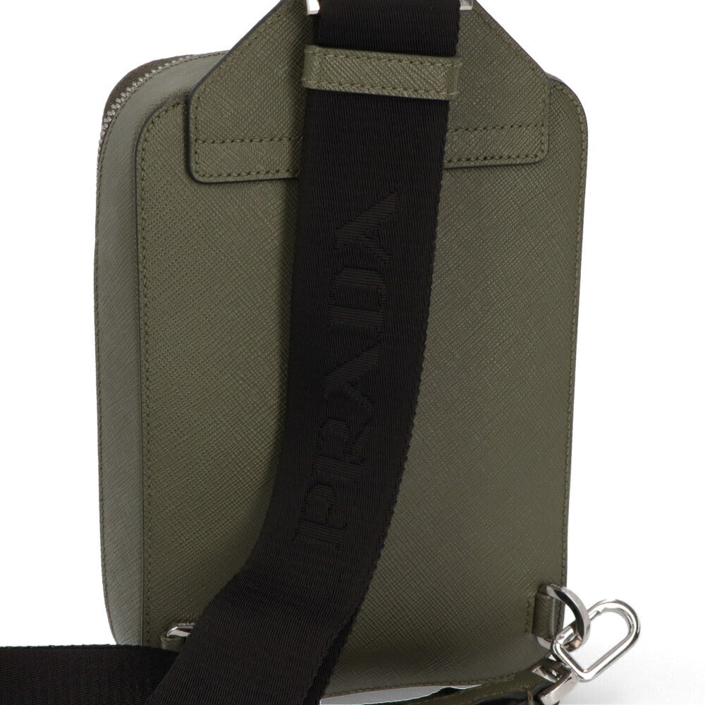 PRADA ショルダーバッグ カーキ ロゴ トライアングルロゴ シンプル 2VZ106 9Z2