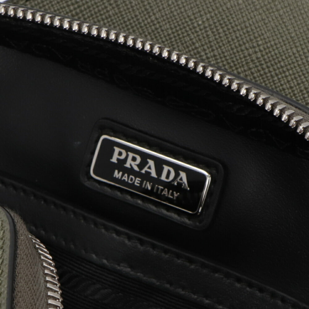 PRADA ショルダーバッグ カーキ ロゴ トライアングルロゴ シンプル 2VZ106 9Z2
