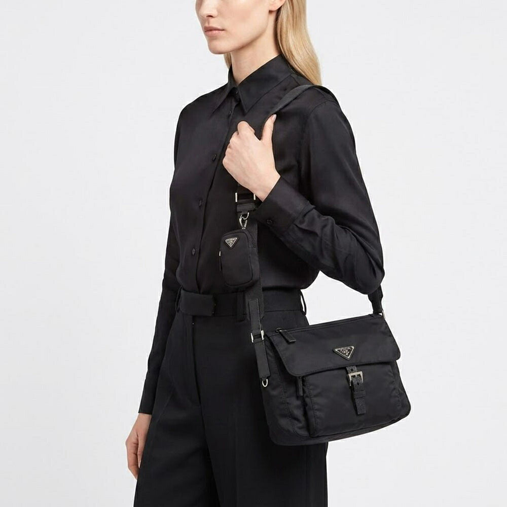 PRADA プラダ ユニセックス バッグ ショルダーバッグ ブラック ナイロン Re-Nylon クロスボディバッグ メッセンジャーバッグ 1BD994VB1M RV44 F0002