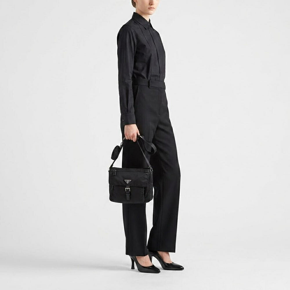 PRADA プラダ ユニセックス バッグ ショルダーバッグ ブラック ナイロン Re-Nylon クロスボディバッグ メッセンジャーバッグ 1BD994VB1M RV44 F0002