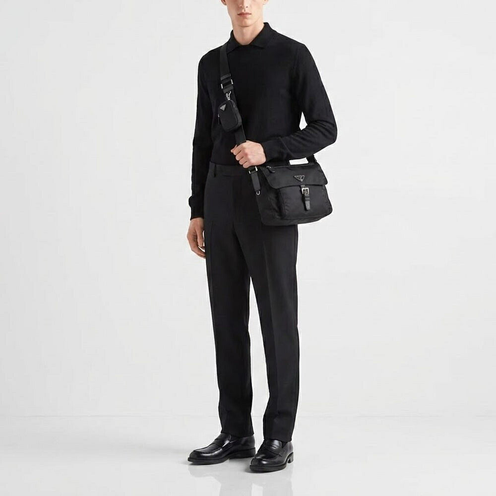 PRADA プラダ ユニセックス バッグ ショルダーバッグ ブラック ナイロン Re-Nylon クロスボディバッグ メッセンジャーバッグ 1BD994VB1M RV44 F0002