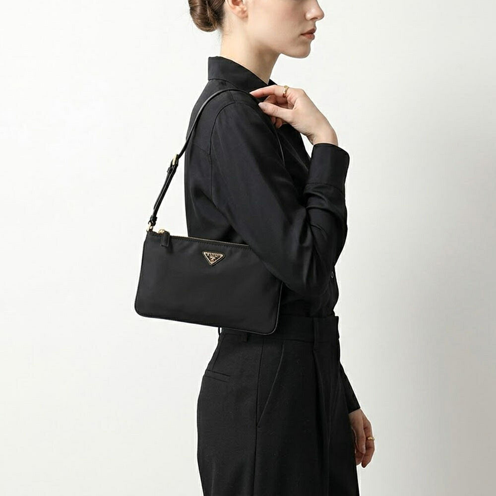 PRADA プラダ レディース バッグ ショルダーバッグ ブラック ポリアミド Re-Nylon ポーチ フラット 1NE545 2C05 F0002