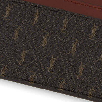 サンローラン SAINT LAURENT 雑貨 カードケース ユニセックス ブラウン レザー モノグラム カサンドラロゴ ミニ財布 パスケース  647148 2UY2W