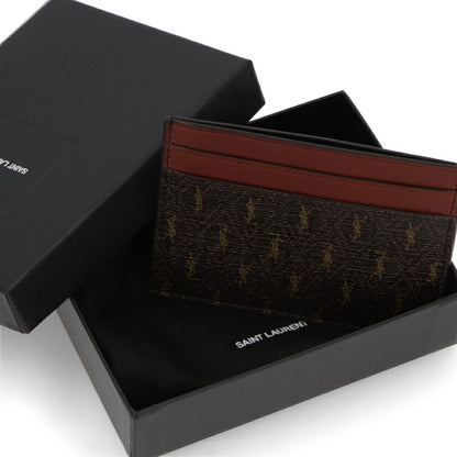 サンローラン SAINT LAURENT 雑貨 カードケース ユニセックス ブラウン レザー モノグラム カサンドラロゴ ミニ財布 パスケース  647148 2UY2W