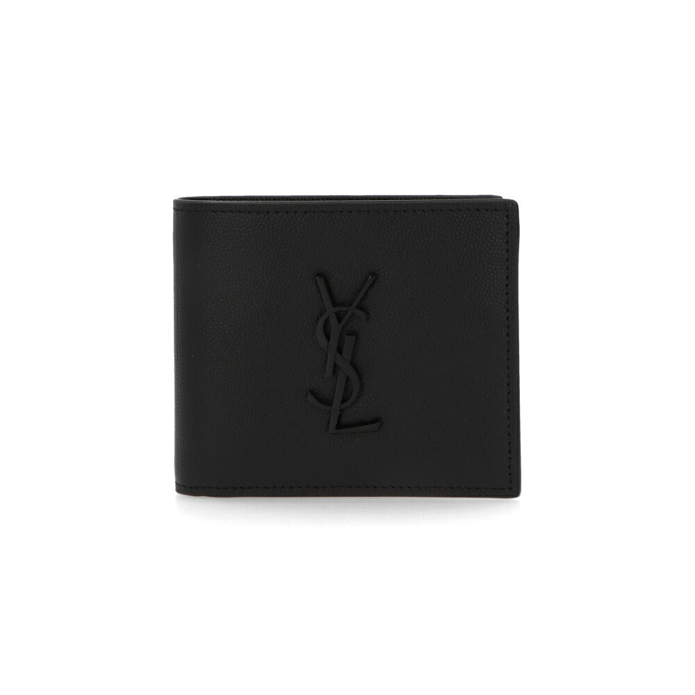 サンローラン SAINT LAURENT 財布 二つ折り財布 メンズ  ブラック カーフレザー カサンドラ ミニ財布 小銭入れなし 453276