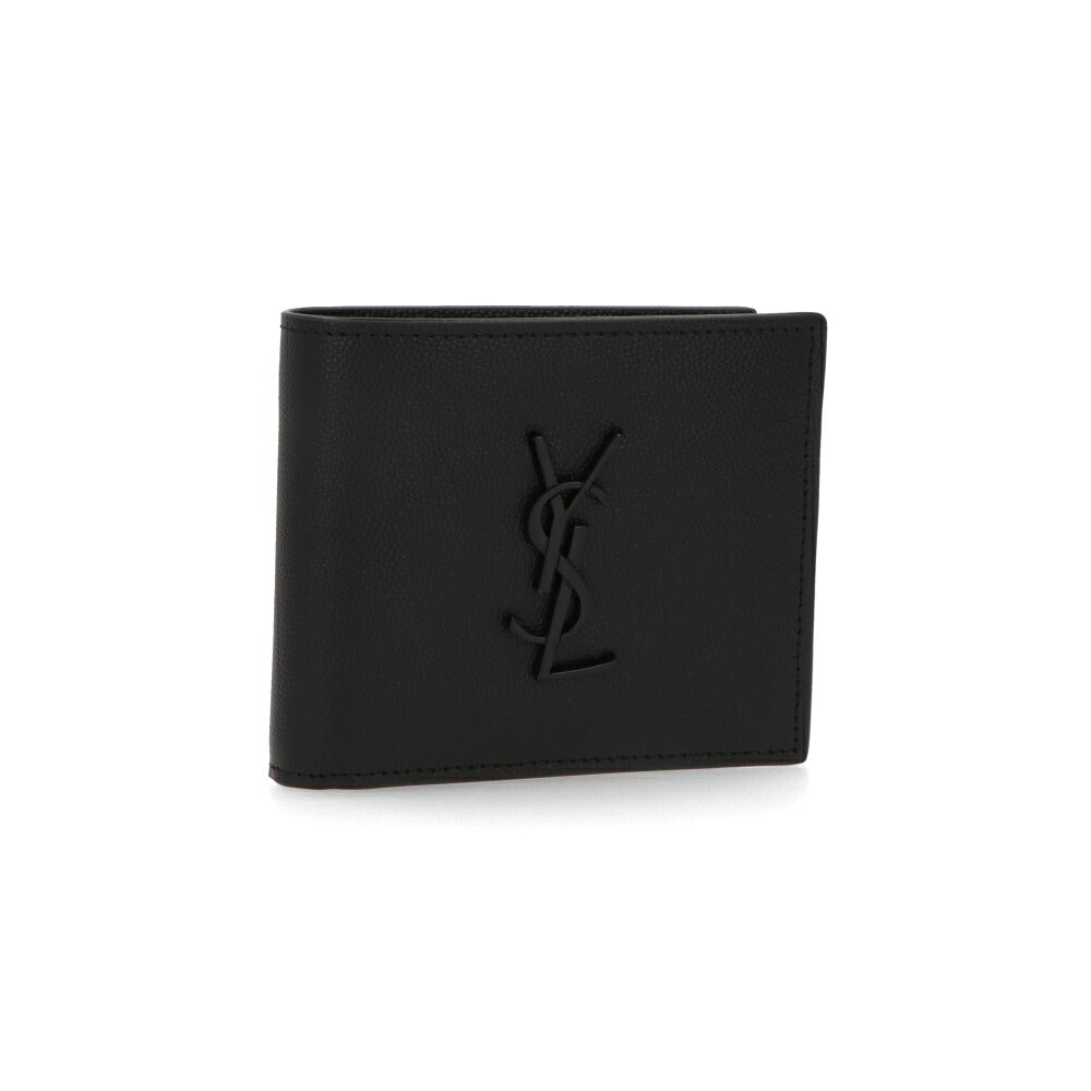 サンローラン SAINT LAURENT 財布 二つ折り財布 メンズ  ブラック カーフレザー カサンドラ ミニ財布 小銭入れなし 453276