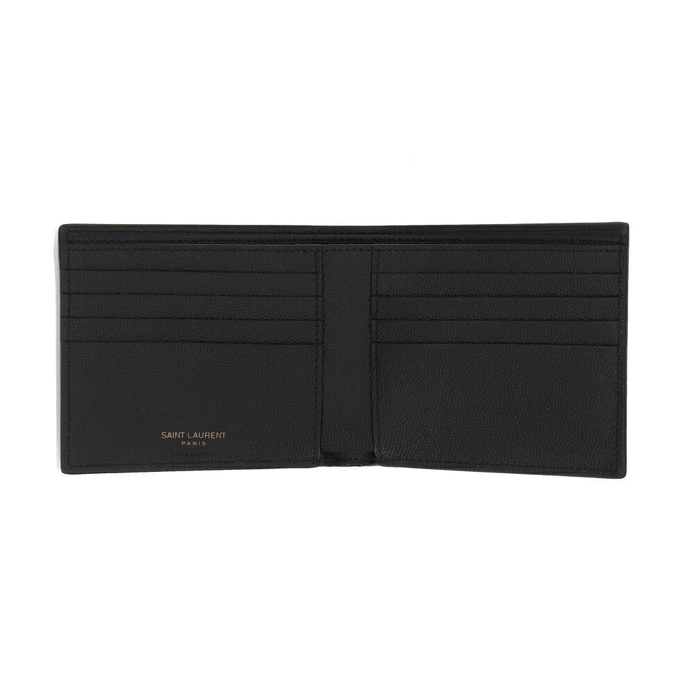 サンローラン SAINT LAURENT 財布 二つ折り財布 メンズ  ブラック カーフレザー カサンドラ ミニ財布 小銭入れなし 453276