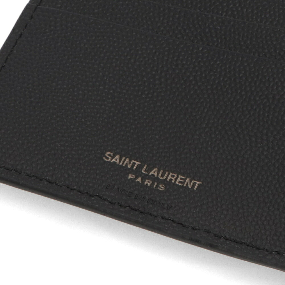サンローラン SAINT LAURENT 財布 二つ折り財布 メンズ  ブラック カーフレザー カサンドラ ミニ財布 小銭入れなし 453276