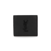 SAINT LAURENT サンローラン メンズ 財布 三つ折り財布 ブラック カサンドラロゴ 小銭入れなし 453276 C9H0U