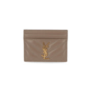 SAINT LAURENT カードケース モカブラウン ラムスキン キルティング カサンドラロゴ  423291 AAA44
