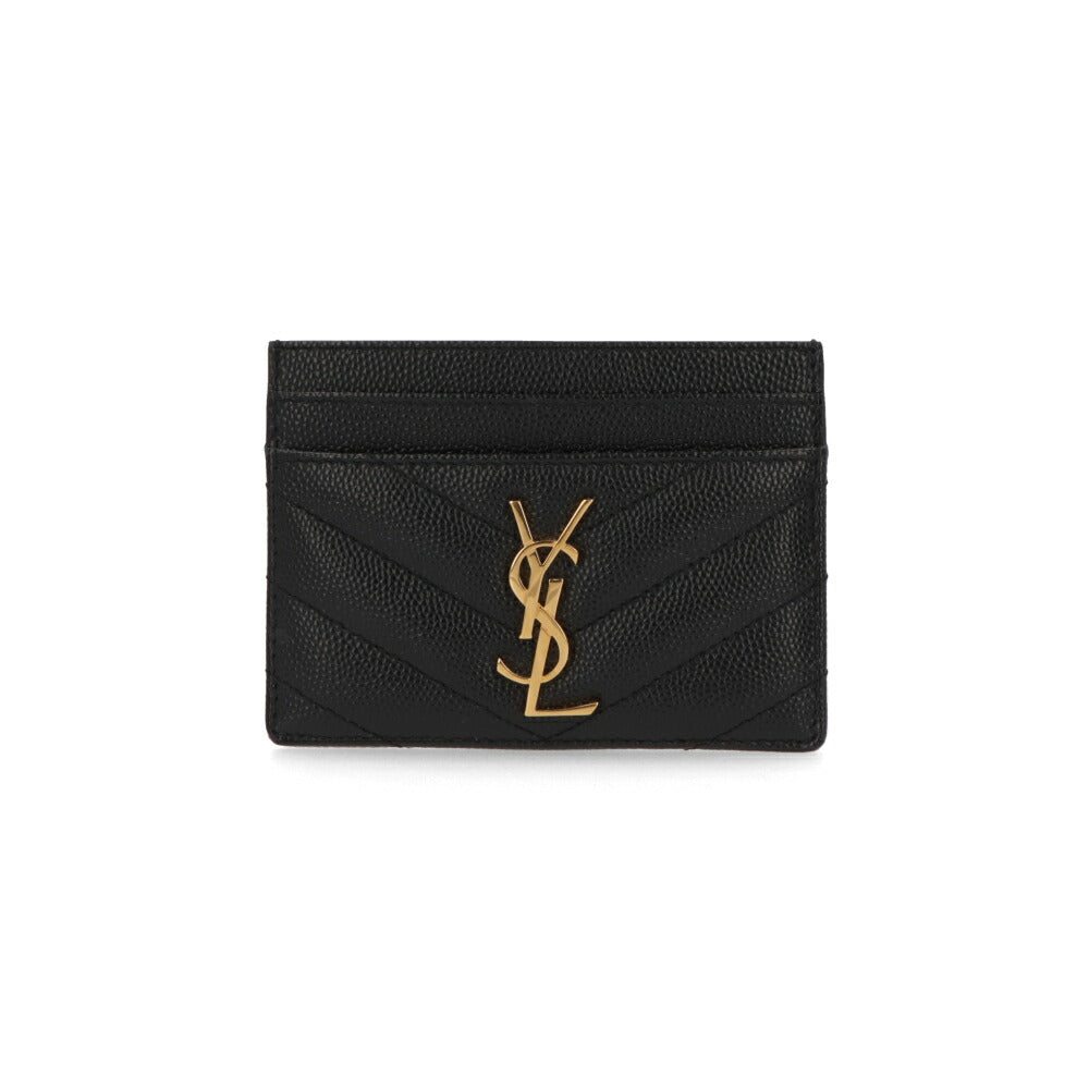 SAINT LAURENT カードケース ブラック キルティング カサンドラロゴ  423291 BOW01