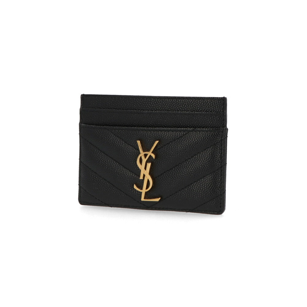 SAINT LAURENT カードケース ブラック キルティング カサンドラロゴ  423291 BOW01