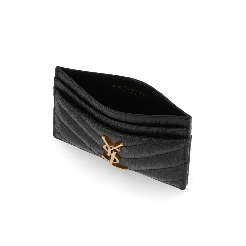 SAINT LAURENT カードケース ブラック キルティング カサンドラロゴ  423291 BOW01