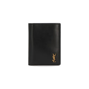 SAINT LAURENT 二つ折り財布 ブラック KING PALM YSLロゴ 小銭入れなし 668736 02G0W