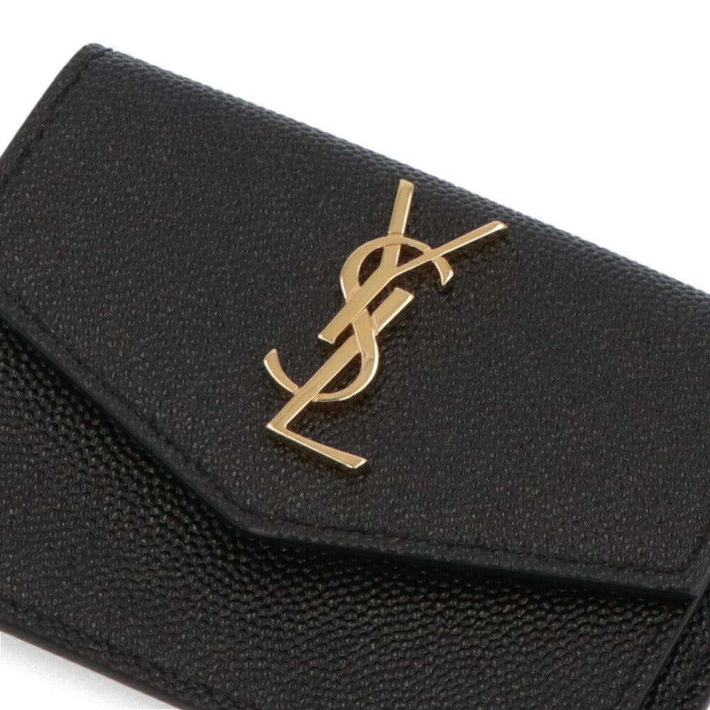 SAINT LAURENT カードケース ブラック フラグメントケース カサンドラロゴ ミニ財布 582305 1GF0J