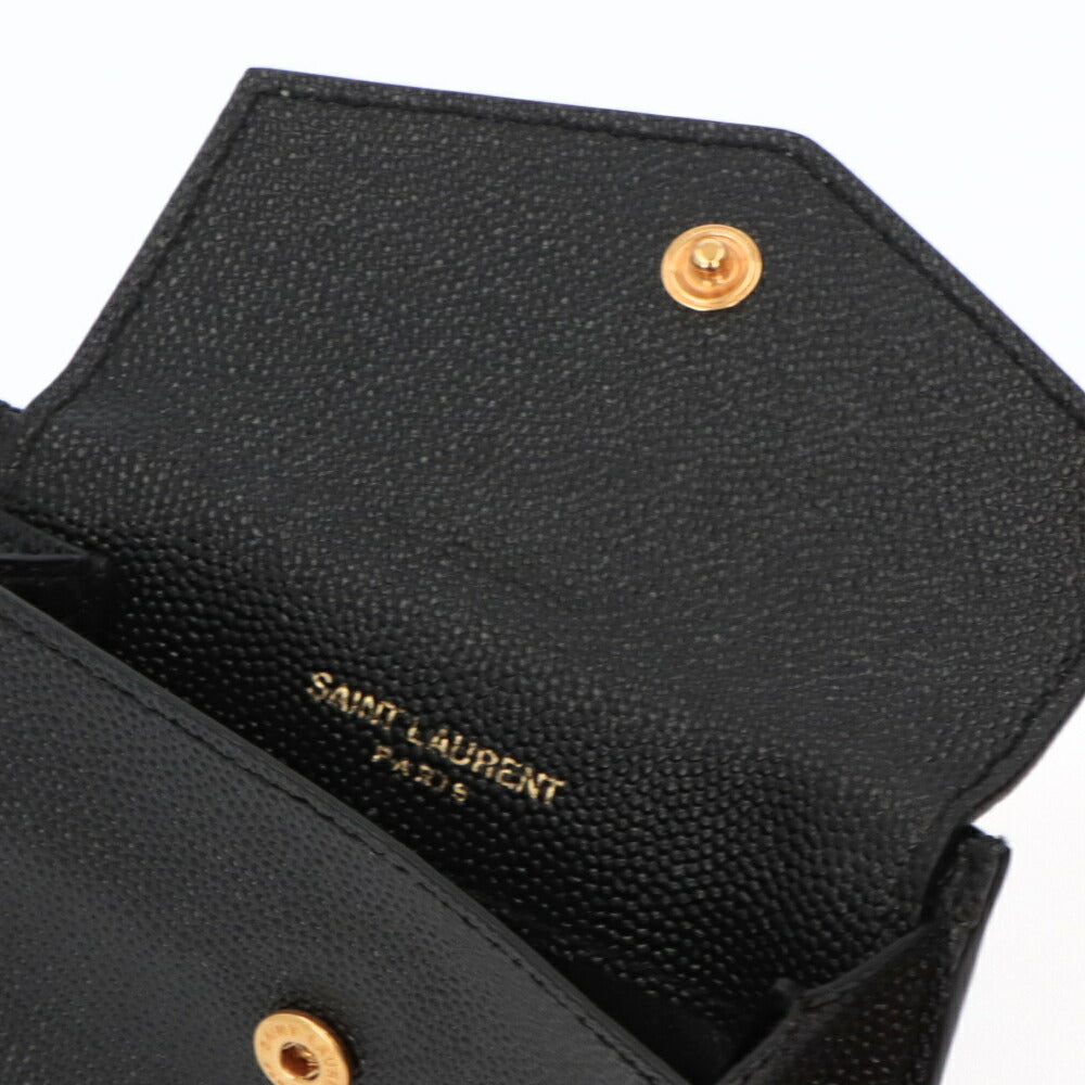 SAINT LAURENT カードケース ブラック フラグメントケース カサンドラロゴ ミニ財布 582305 1GF0J