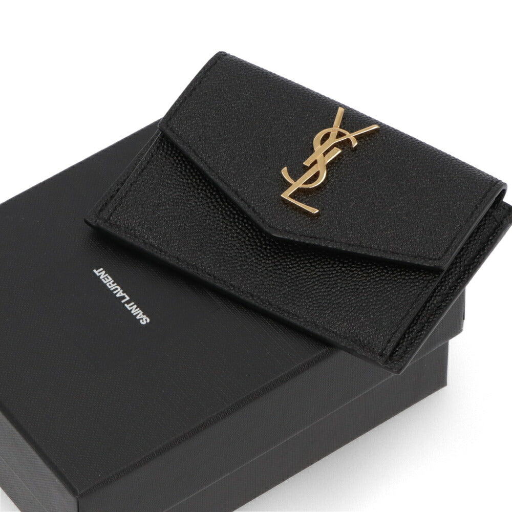 SAINT LAURENT カードケース ブラック フラグメントケース カサンドラロゴ ミニ財布 582305 1GF0J