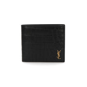 SAINT LAURENT 財布 二つ折り財布 メンズ  ブラック カーフレザー PCC TINY MONOGRAM 607727 DZEDW