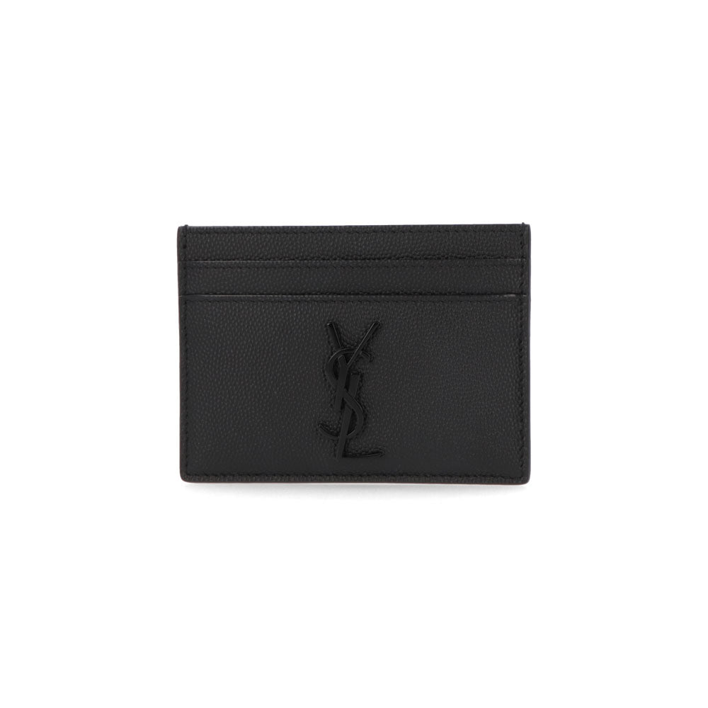 サンローラン SAINT LAURENT 雑貨 カードケース ユニセックス  ブラック カーフレザー カサンドラロゴ パスケース 485631