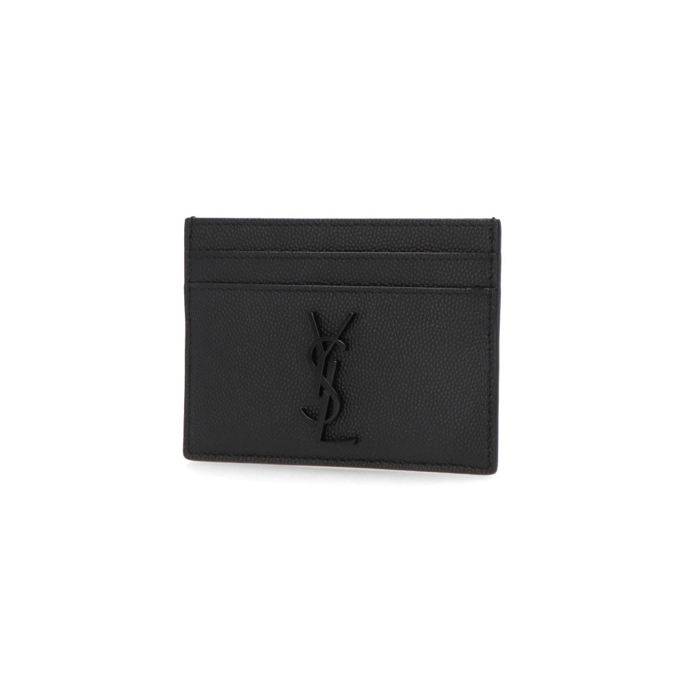 サンローラン SAINT LAURENT 雑貨 カードケース ユニセックス  ブラック カーフレザー カサンドラロゴ パスケース 485631