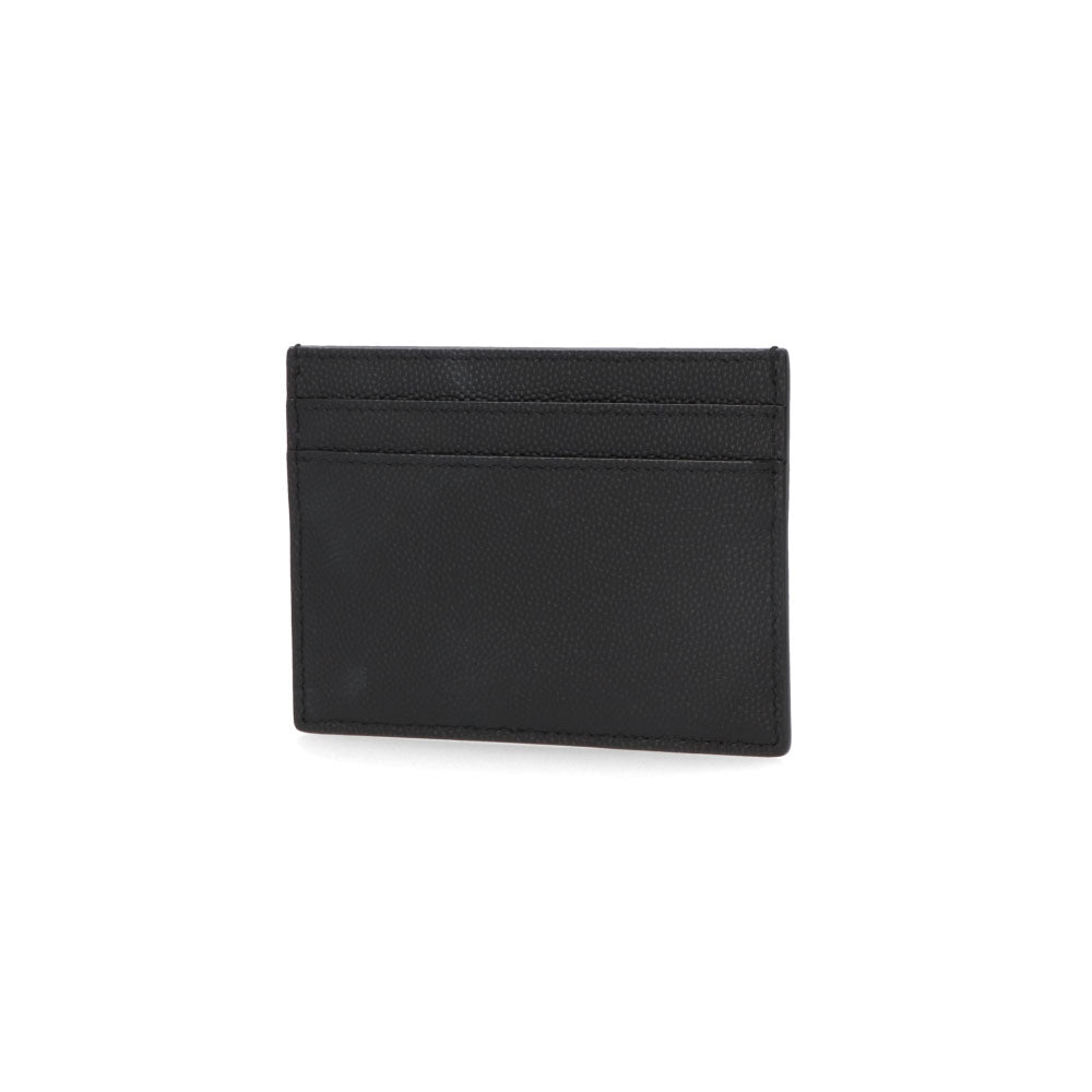 サンローラン SAINT LAURENT 雑貨 カードケース ユニセックス  ブラック カーフレザー カサンドラロゴ パスケース 485631